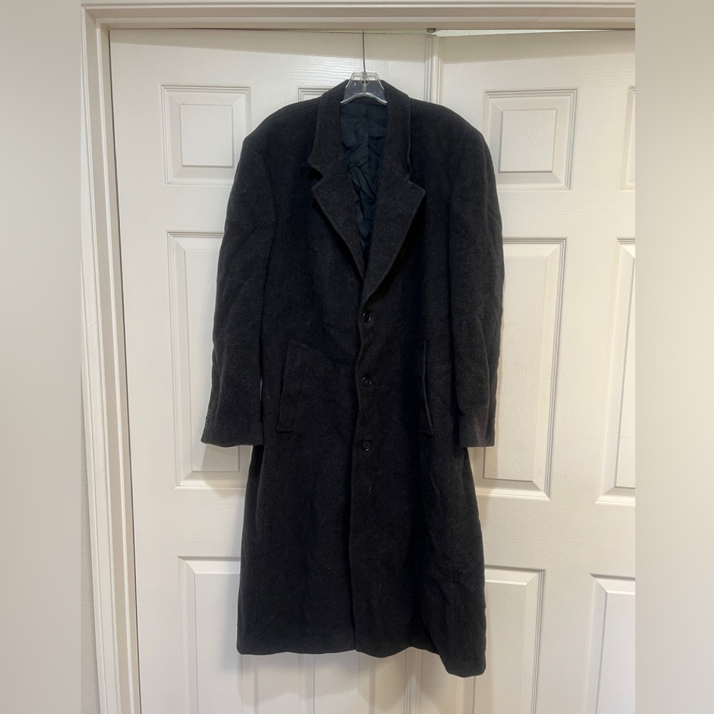 Joseph‎ & Feiss Coat Mens 42 L International Long Black Wool Blend Dress